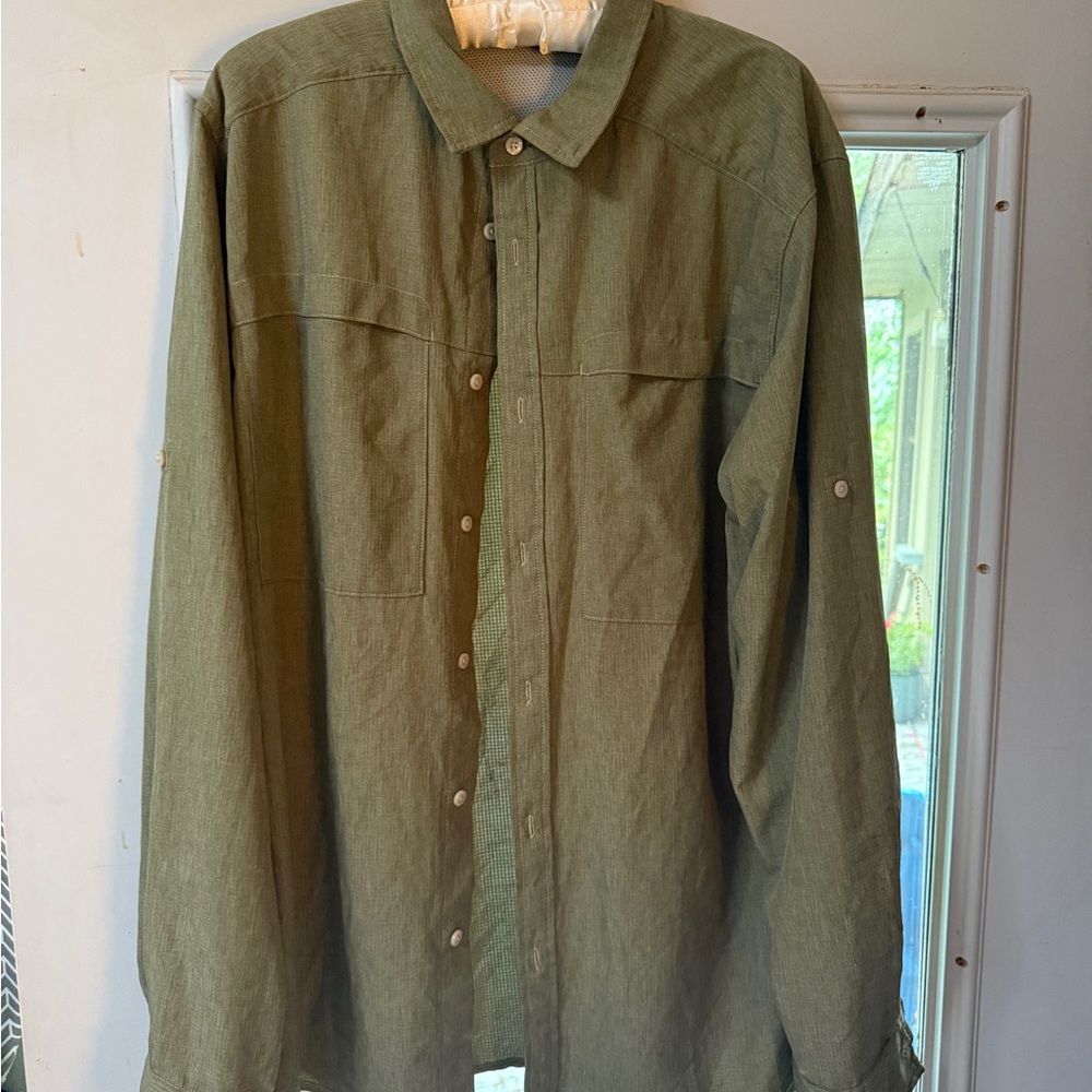 The North Face Olive Green Fishing Hiking Shirt XL